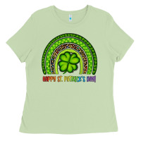 Matcha Happy St. Patrick's Day Shamrock Rainbow Ladies Tee - Artiststas