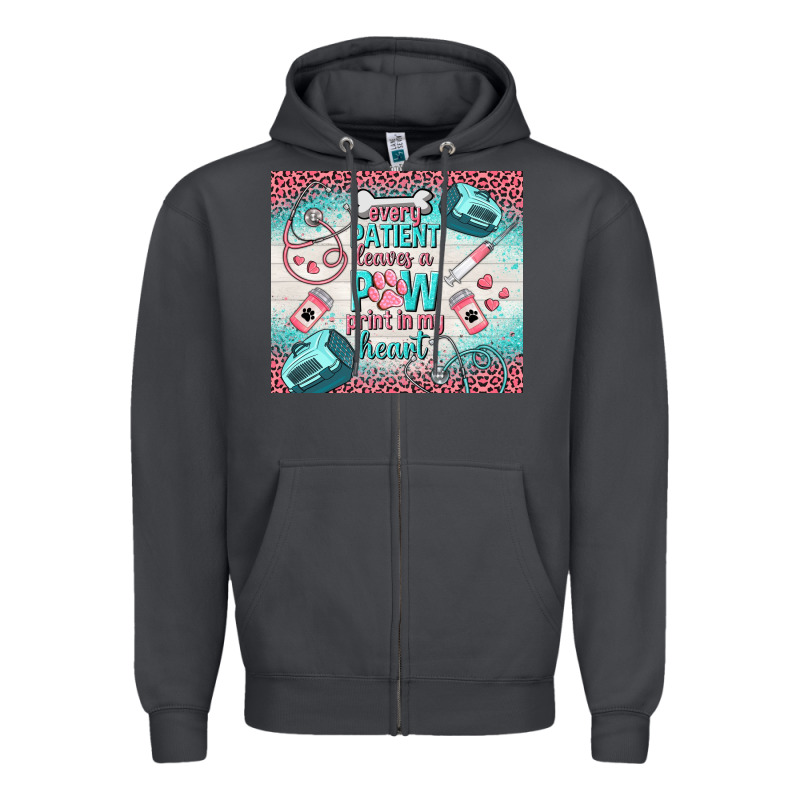 Every Patient Leaves A Paw Print In My Heart Zipper Hoodie by TumblerDesignByShophia | Teevron