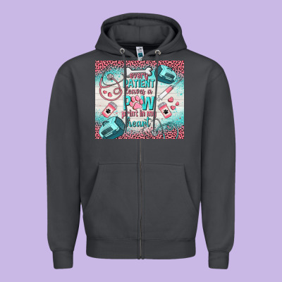 Every Patient Leaves A Paw Print In My Heart Zipper Hoodie Designed By Tumblerdesignbyshophia
