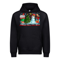 Black Jingle All The Way Urban Hoodie - CowhideDigitalArt