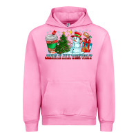 Fuchsia Pink Jingle All The Way Urban Hoodie - CowhideDigitalArt