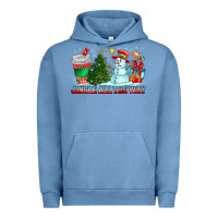 Pigment Pebble Blue Jingle All The Way Urban Hoodie - CowhideDigitalArt