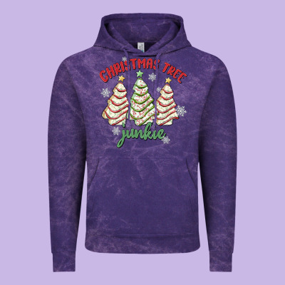 Christmas Tree Junkie Vintage Hoodie Designed By Maliassmallbusiness
