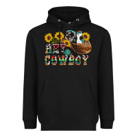 Black hey cowbow Heavyweight Hoodie - OliviaCreatesArt