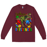Burgundy embrace differences Long Sleeve Tee - Artiststas