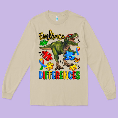 Embrace Differences Long Sleeve Tee Designed By Artiststas