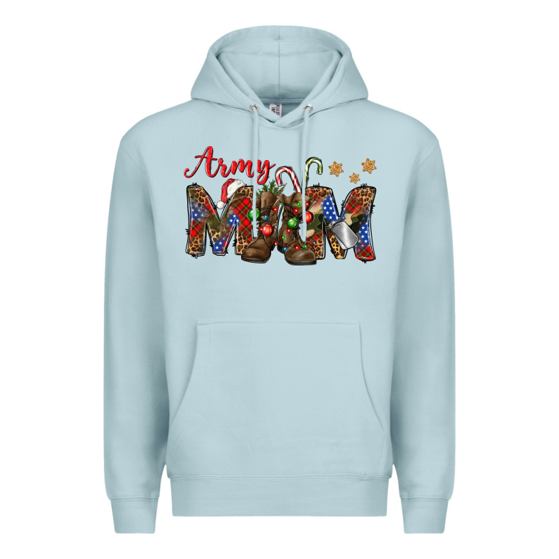 Christmas Army Mom Mother's Day Premium Hoodie by HowdyJamesFarm | Teevron