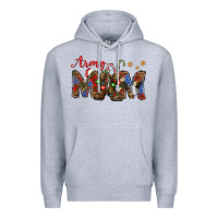 Heather Grey Christmas army mom mother's day Premium Hoodie - HowdyJamesFarm