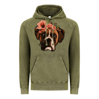 Vintage Olive floral boxer Vintage Hoodie - Jasminsmagicworld