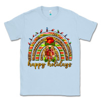 Dusty Blue Happy holidays elf gnome Classic Tee - NancyCooperArtShop