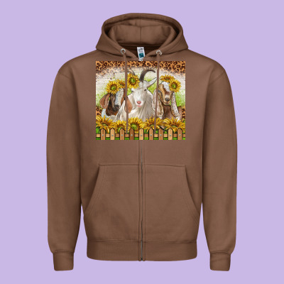 Goats Zipper Hoodie Designed By Tumblerdesignbyshophia
