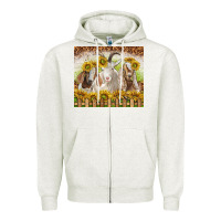 Oatmeal Heather goats Zipper Hoodie - TumblerDesignByShophia