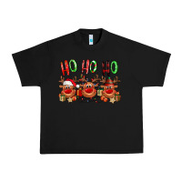 Black Ho ho ho Reindeer Urban Heavy Tee - NancyCooperArtShop