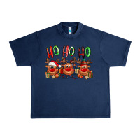 Navy Ho ho ho Reindeer Urban Heavy Tee - NancyCooperArtShop