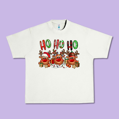 Ho Ho Ho Reindeer Urban Heavy Tee Designed By Nancycooperartshop
