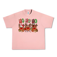 Salmon Ho ho ho Reindeer Urban Heavy Tee - NancyCooperArtShop