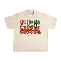 Sandshell Ho ho ho Reindeer Urban Heavy Tee - NancyCooperArtShop