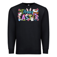 Black Happy Easter Nurse Premium Sweatshirt - OliviaCreatesArt