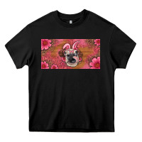 Easter Heifer With Bunny Ears And Glasses License Plate Heavy Core Tee | Teevron