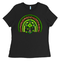 Black Western Shamrock Cross Rainbow Ladies Tee - Artiststas