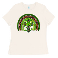 Bone Western Shamrock Cross Rainbow Ladies Tee - Artiststas