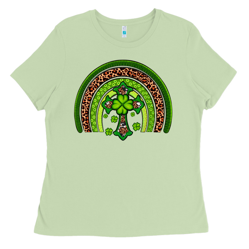 Western Shamrock Cross Rainbow Ladies Tee by Artiststas | Teevron