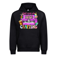 Black Just A Girl Who Loves Crafting Urban Hoodie - CowhideDigitalArt