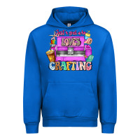 Cobalt Just A Girl Who Loves Crafting Urban Hoodie - CowhideDigitalArt