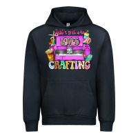 Navy Just A Girl Who Loves Crafting Urban Hoodie - CowhideDigitalArt