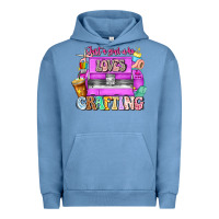 Pigment Pebble Blue Just A Girl Who Loves Crafting Urban Hoodie - CowhideDigitalArt