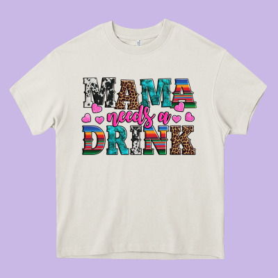 Western Mama Needs A Drink Heavy Core Tee Designed By Artiststas