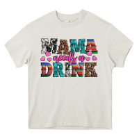 Cream western mama needs a drink Heavy Core Tee - Artiststas
