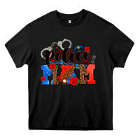 Black police mom Heavy Core Tee - AdoDesignShop