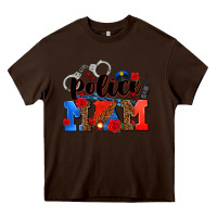 Chocolate Brown police mom Heavy Core Tee - AdoDesignShop