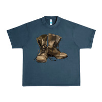 Midnight Navy soldier veteran boots Urban Heavy Tee - MaliasSmallBusiness
