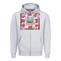 Heather Grey mom daily affirmation Zipper Hoodie - TumblerDesignByShophia