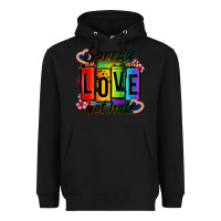 Black spread love not hate Heavyweight Hoodie - OliviaCreatesArt