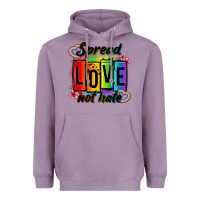 Lavender spread love not hate Heavyweight Hoodie - OliviaCreatesArt