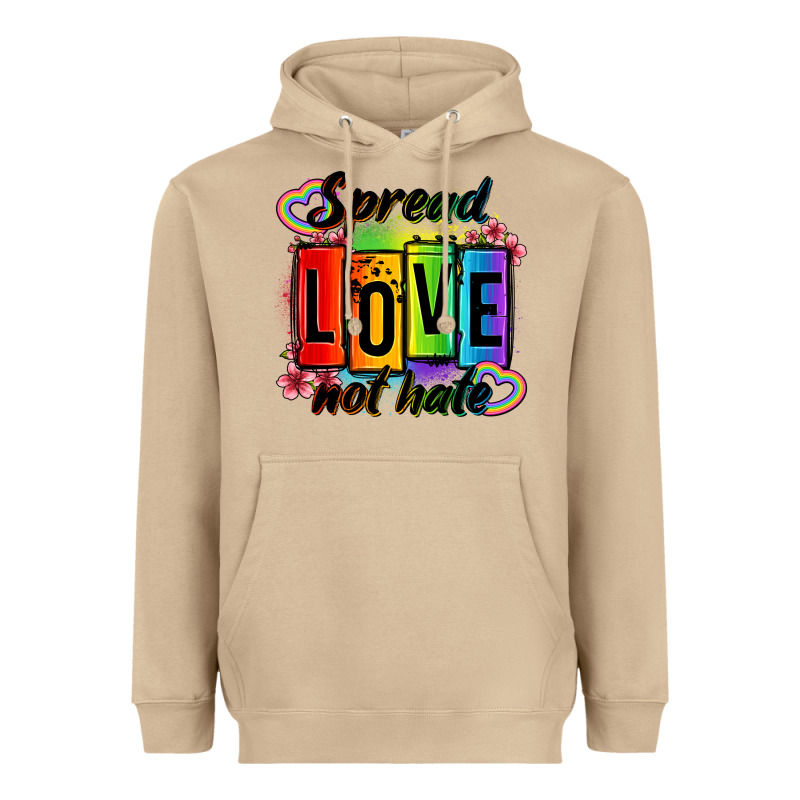 Spread Love Not Hate Heavyweight Hoodie by OliviaCreatesArt | Teevron