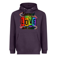Plum spread love not hate Heavyweight Hoodie - OliviaCreatesArt