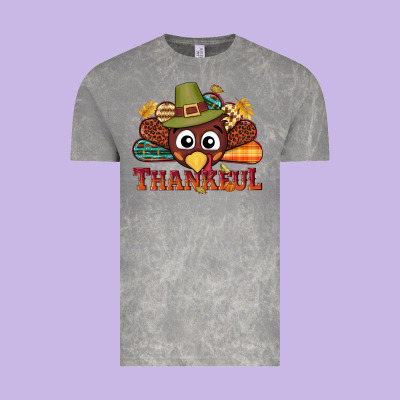 Western Thankful Thanksgiving Turkey Vintage Tee Designed By Nancycooperartshop