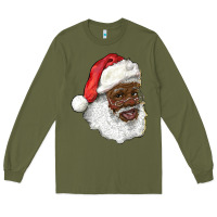 Army Green african american santa Long Sleeve Tee - RanaPortraitStore