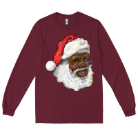 Burgundy african american santa Long Sleeve Tee - RanaPortraitStore