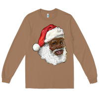Toasted Coconut african american santa Long Sleeve Tee - RanaPortraitStore