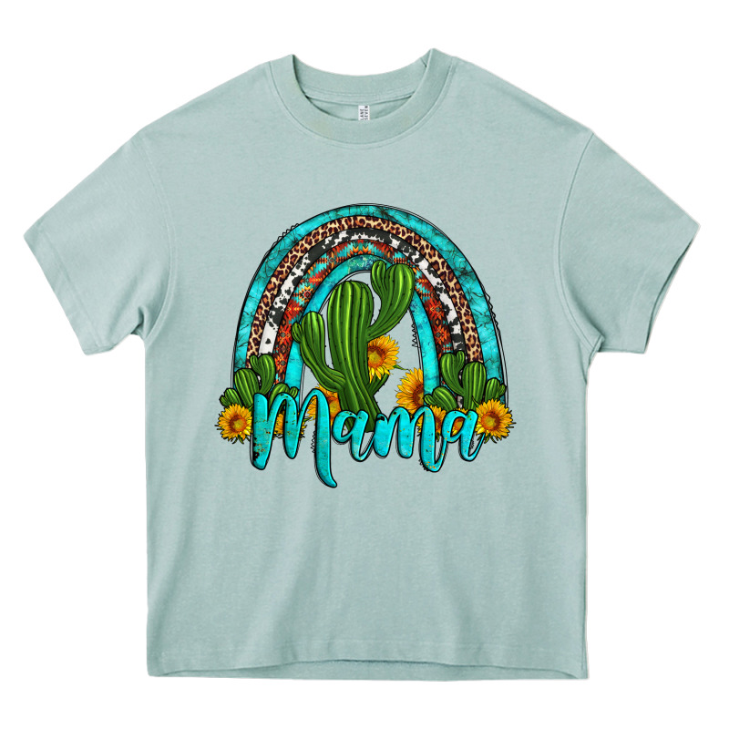 Western Cactus And Sunflower Mama Rainbow Heavy Core Tee by Artiststas | Teevron