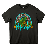 Asphalt western cactus and sunflower mama rainbow Heavy Core Tee - Artiststas