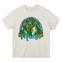 Cream western cactus and sunflower mama rainbow Heavy Core Tee - Artiststas