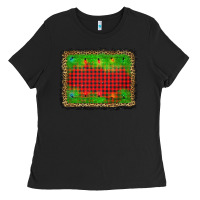 Black christmas lights background Ladies Tee - AdoDesignShop