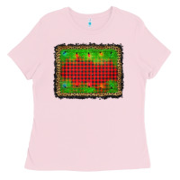 Bubblegum Pink christmas lights background Ladies Tee - AdoDesignShop