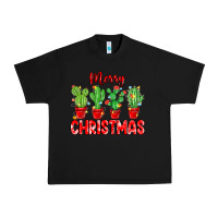Black Merry Christmas Cactuses Urban Heavy Tee - MaliasSmallBusiness